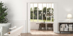UNICO PLUS Schiebetürsystem für doppelflügelige Glas- & Holztürblätter in 145 mm Massivwand